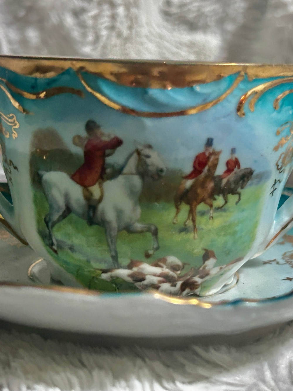 Hand-Painted Vintge Decorative Home Art Teacup Set